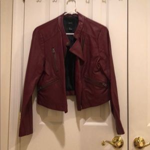 Forever 21 burgundy faux leather jacket L